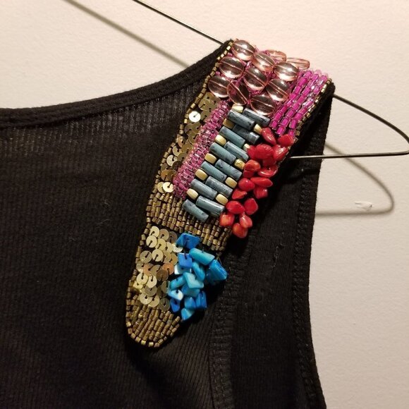 Michael Simon Ribbed Stone Shoulder Cotton Tank Sm - Picture 8 of 12